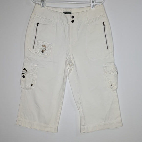 Ralph Lauren white crop cotton dress cargo pant 4 - Picture 1 of 11